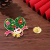 Broche de Navidad dibujos animados insignia de Navidad decoraciones insignia de Papá Noel y renos decoraciones para mochila accesorios