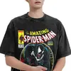 Camiseta Retro de Spider-Man de Cómic Transfronteriza de Aliexpress Producto Camiseta Holgada de Spider-Man para Hombre y Mujer Camiseta 100% Algodón