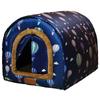 Casa de Gato Cálida de Invierno para Exteriores para Gatos Callejeros, Villa para Gatos Impermeable, Tienda de Gato con Cortina de Puerta Reforzada