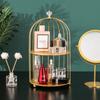 Gaiola de Pássaro de Ferro Forjado Batom Perfume Cuidados com a Pele Rack de Armazenamento de Acabamento Rack de Exibição Mesa de Maquiagem Desktop Caixa de Armazenamento de Cosméticos