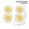 Europa y Estados Unidos joyería transfronteriza personalizada cadena larga de diamantes clip para la oreja de flor moda femenina color borla flor gancho para la oreja