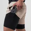 Shorts Esportivos Masculinos Slim Fit Casuais Justos de Seda Gelada Finos de Secagem Rápida para Corrida, Fitness, Ciclismo com Bolsos para Jogging