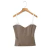 2026 Nuevo Estilo Europeo y Americano Moda Francesa de Nicho Elegante Ajustado Corsé Bustier Camisola Top para Mujer