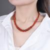 Collar de ágata roja para mujer, accesorios de alta moda, ligero, de lujo, retro, personalidad simple, diseño de nicho, nuevo collar de estilo chino a la moda.