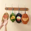 Toalha de mão para sobremesa em fleece de coral, com bordado fofo, altamente absorvente, de secagem rápida e sem fiapos, adequada para uso na cozinha e no banheiro.