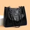 Bolsa de Couro Macio Transfronteiriça de Grande Capacidade Bolsa Feminina Vintage Trabalho Viajante Bolsa de Ombro Leve Luxo Texted Portátil Bolsa Nas Axilas