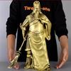 Estátua de Bronze de Guan Gong com uma Espada, Decoração de Cobre Tridimensional para Uso Doméstico, Estátua do Santo das Artes Marciais para Inauguração de Loja e Exibição na Recepção