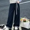 Roupa infantil de primavera e outono: Conjunto de duas peças doce e estiloso estilo coreano, apresentando um top de manga longa e calças largas e soltas