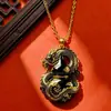 Novo Colar Panlong Gourd Multicor Esmalte Tendência Chinesa Toque de Luxo Dragão Auspicioso Fortuna e Prosperidade Pingente Presente para Amigos Homens e Mulheres