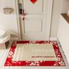 Felpudo belga de terciopelo rojo de alta calidad para el hogar, felpudo de entrada para el hogar, felpudo antideslizante para eliminar el polvo.