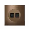 Serie de trefilado de aluminio L77 transfronteriza Interruptor de reinicio de punto marrón Panel de enchufe de Hong Kong británico Oculto estándar británico