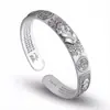 Pulseira masculina retrô tailandesa de prata para transferência de fortuna, cobre corajoso, personalidade dominadora masculina e feminina, fabricantes de pulseiras Sutra do Coração, atacado