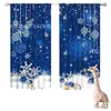 Cortinas de Natal transfronteiriças com estampas de floco de neve, árvore de Natal e boneco de neve, bandeiras de fundo para decoração de quarto de férias