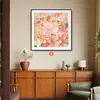 Pintura Decorativa Quadrada Personalizada para Sala de Estar, Arte de Parede para Entrada com Peixes Koi, Mural de Porta de Entrada de Hotel de Luxo, Pintura para Aparador