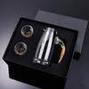 Copo Bala Folha de Ouro Taça para Vinho Branco Conjunto Taça para Vinho Branco Escala Dispensador de Vinho Caixa de Presente Doméstico Taça de Vinho com Traços Dourados Vidro