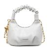 Venta al por mayor Bolso pequeño de mano plisado casual de alta gama estilo coreano de gran venta Bolso bandolera de cadena para mujer de color sólido simple para ir al trabajo