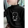 Y2004# camisa básica de veludo para meninos com gola semi-alta, manga longa, outono e inverno, casaco de outono infantil, moda de outono