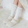 Calcetines de felpa para niños de media caña de color sólido calcetines apilados gruesos cálidos de invierno marrón retro largos de algodón para niños y niñas