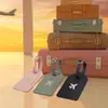 Etiqueta de equipaje de cuero transfronteriza, Bolsa de mano con forma de avión, Regalo de negocios, Etiqueta impermeable para equipaje facturado