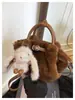 Bolso de Hombro Individual de Felpa Estilo Coreano Nicho para Mujer Otoño 2026 Nuevo Bolso Esponjoso Elegante para Teléfono Bolso Cruzado para el Trabajo