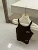 Camisola de Algodón Acanalado Ajustada de Cuello Redondo y Halter para Chica de Verano XIA'X Versátil con Hermoso Diseño en la Espalda para Mujer