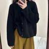 Cárdigan de Punto Suave Estilo Coreano para Mujer, Abrigo Holgado para Otoño e Invierno, Nueva Chaqueta Suéter Suave de Cuello Redondo Estilo Perezoso para Mujer