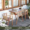Mesas y sillas de exterior para patio, jardín, balcón, silla de ratán, juego de mesa y sillas de té, sillas de estilo chino para ocio al aire libre, mesas y sillas de exterior