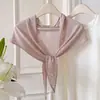 Cachecol triangular de tricô liso estilo coreano, um lenço de cabeça, xale, aquecedor de pescoço e cachecol de pescoço moderno e versátil para mulheres, perfeito para o outono e inverno