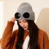 Gafas de Aviador Gorro de Punto Forrado de Lana para Mujer en Otoño e Invierno Gorro de Lana Cálido y a Prueba de Frío para Hombre Comercio Exterior Transfronterizo Versátil Gorro para el Frío