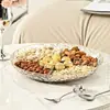 Prato de frutas secas com múltiplos compartimentos para mesa de centro de sala de estar, prato de doces, prato de nozes, prato de frutas dividido doméstico, prato de exibição de lanches