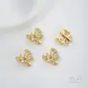 Pulsera DIY de Perlas con Abalorios Espaciadores de Zirconio de Colores Rellenos de Oro de 14 Quilates que Conservan el Color, Mariposa Abeja, Agujero Doble, Fila Doble, Agujero Triple, Fila Triple