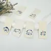 Etiqueta de algodón con estampado a mano de dibujos animados, etiqueta de cuello, marca registrada, pegatinas de tela, accesorios para ropa, etiqueta para plumón, marca de impresión, pegatinas de tela para coser DIY