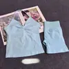 Df Nuevo Conjunto de Chalecos Deportivos, Sujetadores de Cuello Halter, Pantalones Cortos Deportivos para Correr al Aire Libre