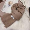 Cachecol Feminino Outono e Inverno Cor Sólida Etiquetagem Tricô Lã Cachecol Coreano-estilo All-match Quente Pequeno Japonês-estilo Coreano Doce Cachecol