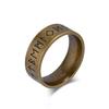 Anillo de Acero de Titanio con Texto Vikingo Vikingo Transfronterizo Plata Retro Nicho Personalidad Sin Género Joyería de Mano