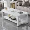 Mesa de centro pequeña para salas de estar pequeñas, estilo minimalista nórdico, mesa de centro de té de mármol sintético, mesa de centro pequeña económica y creativa de acero y madera