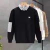 Nueva Camisa de Hombre con Cuello, Camiseta Interior de Manga Larga, Sudadera de Lujo de Dos Piezas Falsas, Marca de Moda, Top para Primavera y Otoño, Invierno 2025