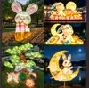 Linterna de Conejo Luna Linterna de Pastel de Luna Hecha a Mano Personalizada Decoración Festiva Lugar Escénico Calle Centro Comercial Embellecimiento Otro