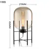 Lámpara de mesa de cristal decorativa minimalista post-moderna nórdica para comedor, luz de lujo retro, sala de exposiciones, sala de estar, dormitorio, lámpara de pie de bola