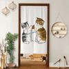 Cortina de Tela para Puerta de Casa de Gato Lindo Cortina Divisoria sin Perforaciones Cocina Baño Bloqueo Decorativo Colgante Cortina Media Shihua