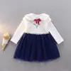 Vestido de Niña Otoño Elsa Malla Engrosado Manga Larga Vestido Princesa Vestido Frozen para Niñas