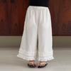 Aimo Beibei Calça de Verão Fresca de Algodão Lyocell para Bebês Meninas Pequenas Médias e Grandes com Renda Doce Reta Anti-Mosquito