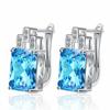 Aretes de Personalidad Europea y Americana Rectangulares Hebilla de Oreja Zircón Colorido Aretes Transfronterizos Sentido Avanzado Temperamento