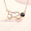 Mi corazón tiene tu corazón, amor, proyección, ahuecado 100 tipos de 100 idiomas. Te amo, collar de memoria, fabricante femenino