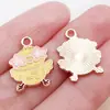 Nuevo Dibujo Animado Lindo Conejo Huevo de Pascua Goteo de Aceite Colgante de Aleación de Zinc Colgante Accesorios de Joyería para Pulsera DIY