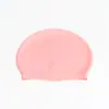 Touca de natação de silicone à prova d'água cor sólida touca de natação tampa plana proteção para as orelhas estampa logo masculino feminino infantil touca de natação atacado