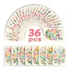 Estilo Novo Transfronteiriço 36 Peças Cartões de Texto Florais Estilo Boêmio, Cartões de Mensagem Decorativos Universais, Atacado