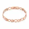 Pulsera magnética hueca de corazón de oro desmontable para mujer transfronteriza, joyería hecha a mano de lujo ligero, no se decolora, venta al por mayor