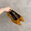 Sapatos de Salto Grosso Únicos Estilo Francês Retrô para Deslocamento Diário Feminino, Novo Modelo 2026, Bico Fino, Adequados para Combinar com Saias, Sapatos de Salto Cadarço para Eventos, Sapatos de Vovó, Sapatos de Trabalho