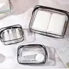 Bolsa de maquillaje de PVC transparente, impermeable, gran capacidad, bolsa de viaje para maquillaje y artículos de tocador, bolsa portátil para almacenamiento de cuidado de la piel, múltiples colores